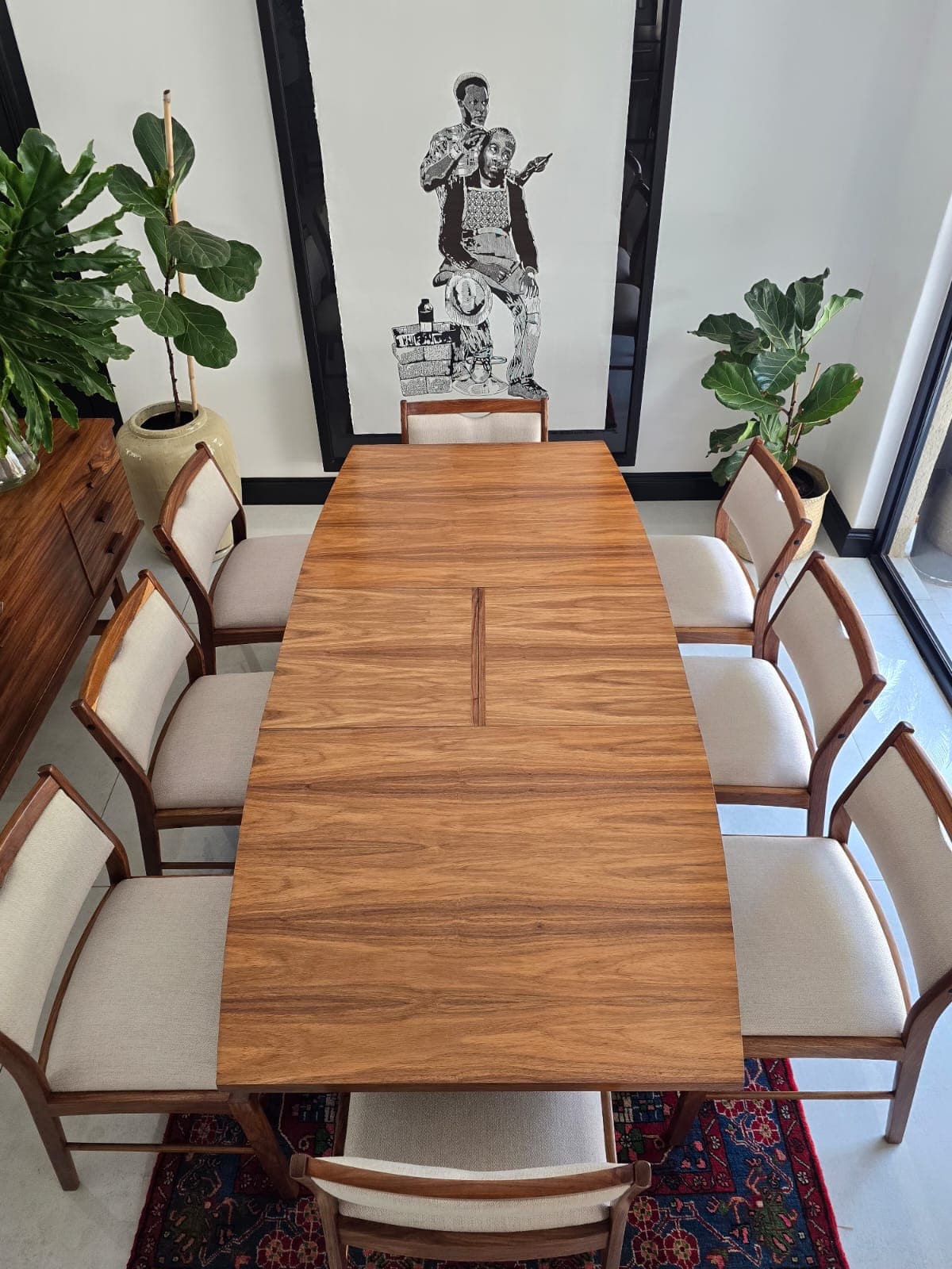 Mid-century walnut dining set